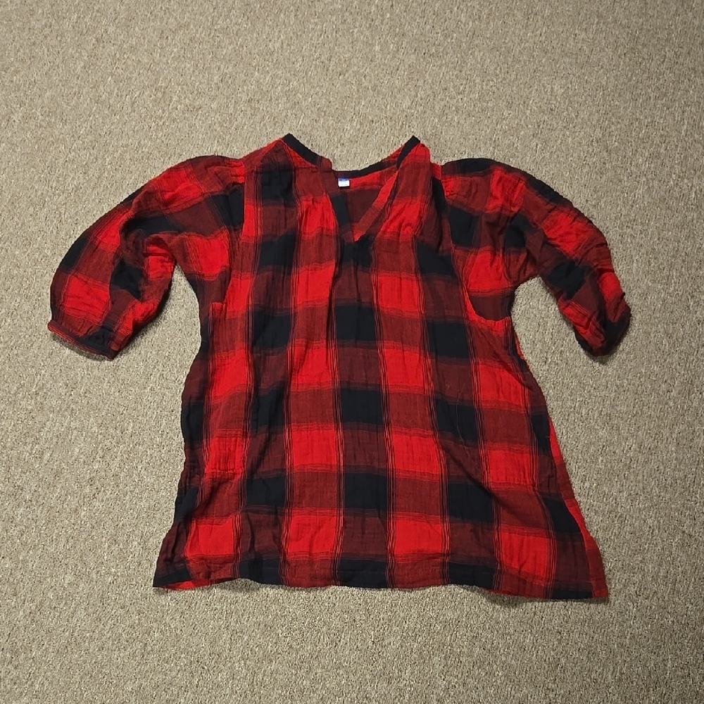Womens Red and Black Plaid Dress